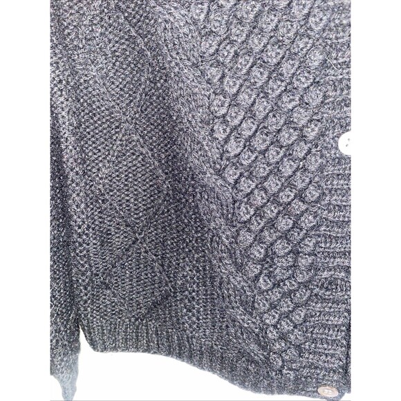 Vintage Cambridge Spirit Wool Fisherman Cable  Knit Cardigan Sweater Button M - Picture 2 of 12